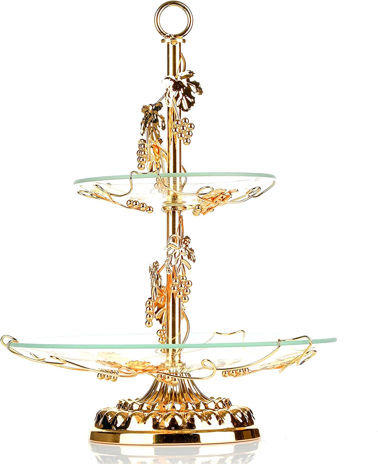 Luxurious Two-Tiered Golden Cake Stand